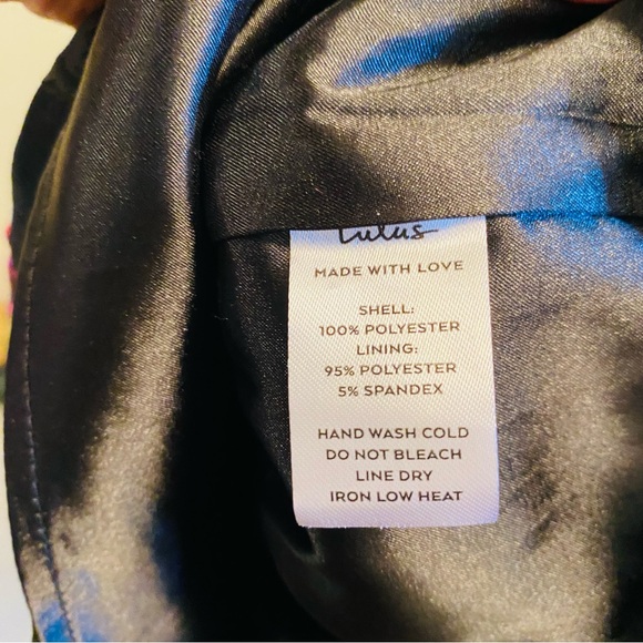 LULUS NWT Elegant Tast Black and Pink Floral Jacquard Mini Dress Size Sm… - Picture 9 of 9